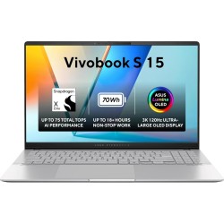 New Laptop ASUS Vivobook S 15 OLED | Snapdragon® X Elite X1E 78 100 Processor, Qualcomm® AI Engine 16GB DDR5X , 15.6 inch 3K OLED 120Hz Very Long Rang Battery