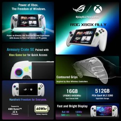 ASUS ROG Xbox Ally 7” 1080p 120Hz Gaming Handheld Touchscreen AMD Ryzen™ Z2 A 16GB RAM 512GB SSD White - Windows 11 Home