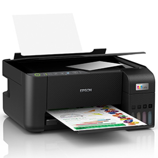 Epson EcoTank L3252 All‑in‑One Printer – Print, Copy, Scan, Wi‑Fi, 5760×1440 DPI, 10ipm Black, 5ipm Color, Borderless 4R Printing, Smart Panel App, 1‑Year Warranty