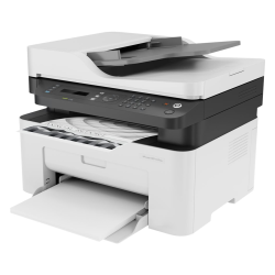 HP LaserJet 137fnw Monochrome Wireless Multifunction Printer with Fax, Self‑Healing Wi‑Fi, Mobile Printing via HP Smart App, Compact Small MFP – Print, Copy, Scan, Fax, Fast Speeds up to 21 ppm Black, 150‑Sheet Input, 128 MB RAM | 4ZB84A