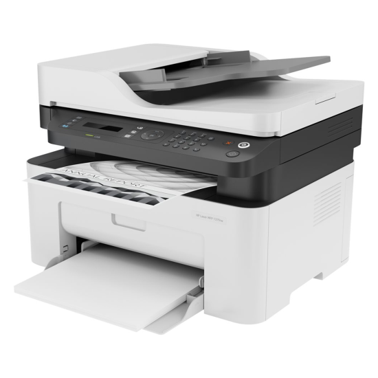 HP LaserJet 137fnw Monochrome Wireless Multifunction Printer with Fax, Self‑Healing Wi‑Fi, Mobile Printing via HP Smart App, Compact Small MFP – Print, Copy, Scan, Fax, Fast Speeds up to 21 ppm Black, 150‑Sheet Input, 128 MB RAM | 4ZB84A