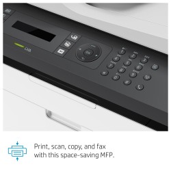 HP LaserJet 137fnw Monochrome Wireless Multifunction Printer with Fax, Self‑Healing Wi‑Fi, Mobile Printing via HP Smart App, Compact Small MFP – Print, Copy, Scan, Fax, Fast Speeds up to 21 ppm Black, 150‑Sheet Input, 128 MB RAM | 4ZB84A