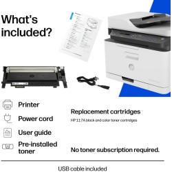 HP LaserJet 179fnw Colour Wireless Multifunction Printer with Fax, Self‑Healing Wi‑Fi, Mobile Printing via HP Smart App, Compact Small MFP – World’s Smallest in‑Class, Fast Speeds up to 19 ppm Black | 4ZB97A