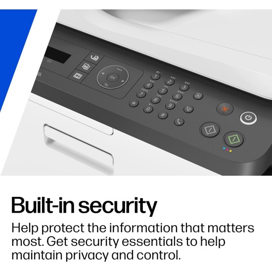 HP LaserJet 179fnw Colour Wireless Multifunction Printer with Fax, Self‑Healing Wi‑Fi, Mobile Printing via HP Smart App, Compact Small MFP – World’s Smallest in‑Class, Fast Speeds up to 19 ppm Black | 4ZB97A