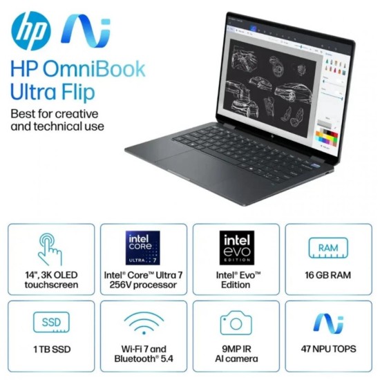 HP OmniBook Ultra Flip Laptop 14-fh0003ne